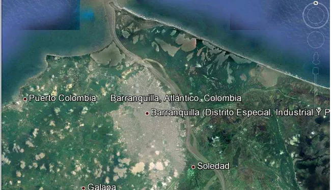 Figura No 1 Delta reciente del río Magdalena (tomado de Google. Earth 2012)   
