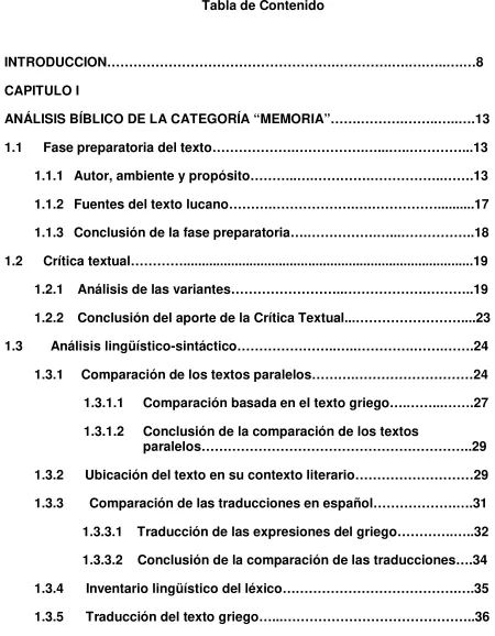 Tabla de Contenido 