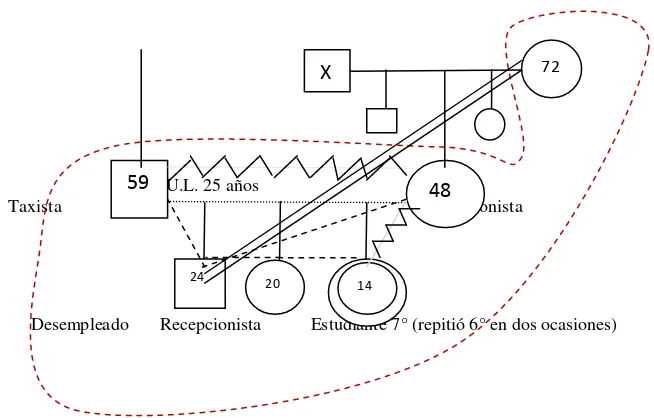 Figura 1. Genograma familiar. McGoldrick (1987). 