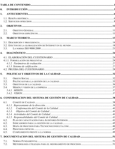 TABLA DE CONTENIDO...............................................................................................................................1 