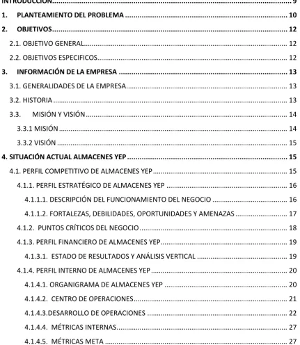 TABLA DE CONTENIDO 