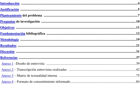 TABLA DE CONTENIDO 