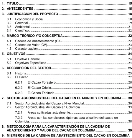 TABLA DE CONTENIDO 