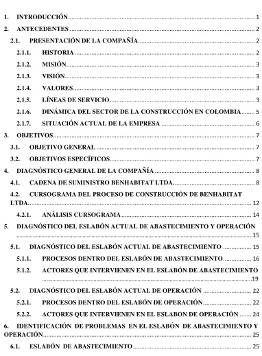 TABLA DE CONTENIDO  