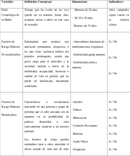 TABLA No7: OPERACIONALIZACIÓN DE VARIABLES 