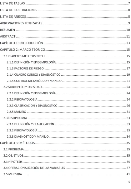 TABLA DE CONTENIDO 