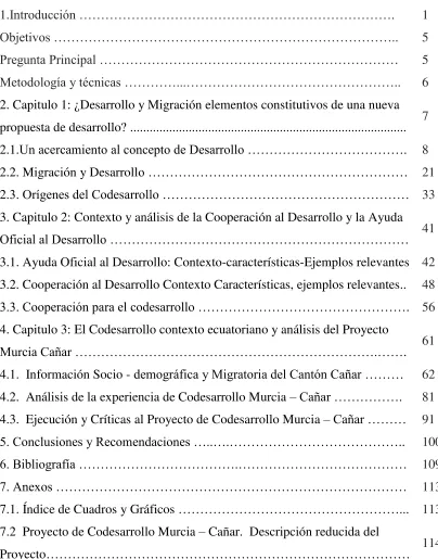 Tabla de Contenidos 