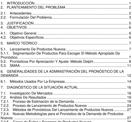 TABLA DE CONTENIDO  