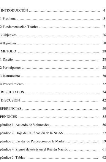 TABLA DE CONTENIDO  