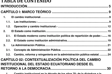 TABLA DE CONTENIDO 