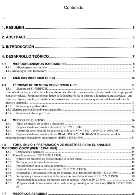 TABLA DE CONTENIDO 