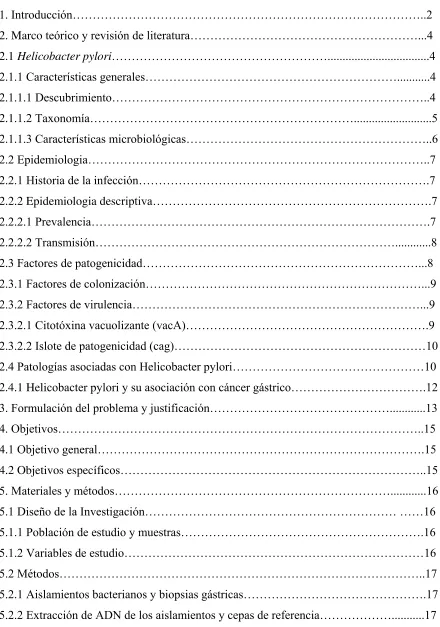 TABLA DE CONTENIDOS 