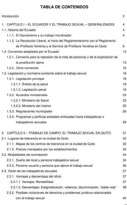 TABLA DE CONTENIDOS 