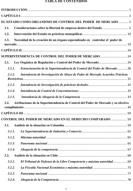 TABLA DE CONTENIDOS 