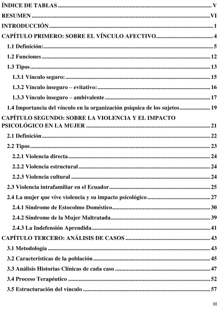 TABLA DE CONTENIDOS 