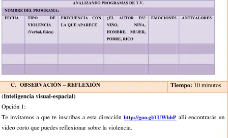 cuadro. ANALIZANDO PROGRAMAS DE T.V. 