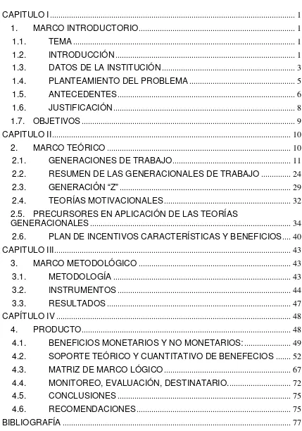 TABLA DE CONTENIDO 