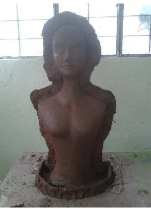 Figura 30: Ullauri, S (2014) proceso obra sammydoll busto,  modelado en 