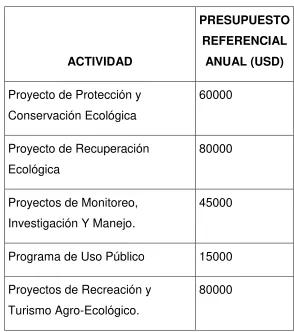 Tabla 4: Plan de inversiones 