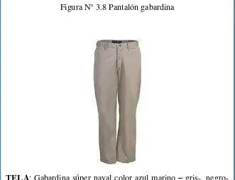Figura N° 3.8 Pantalón gabardina 