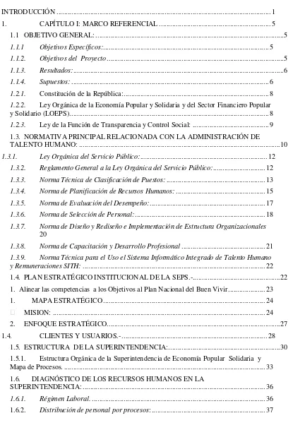 TABLA DE CONTENIDO 