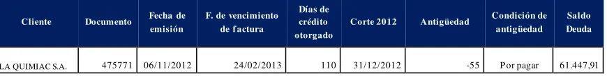 Cuadro 3.1. Cuadro de segregación de cartera 