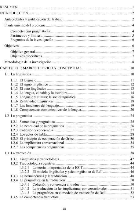 TABLA DE CONTENIDOS 