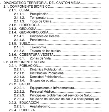 TABLA DE CONTENIDOS 