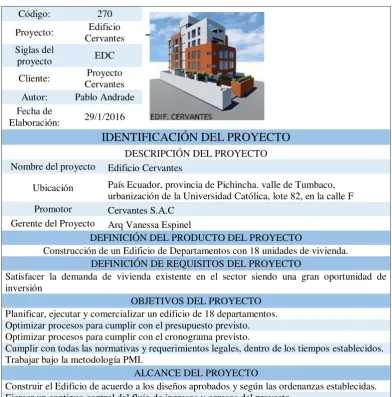 Tabla 3 Identificación del proyecto   
