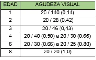 Figura 9 Desarrollo de la agudeza visual en función de la edad (1998) agudeza visual. 