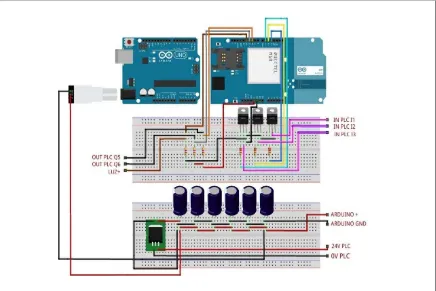 Fig. 20  Diagrama de conexiones de Unidad de control – monitoreo y alerta de ausencia de energía eléctrica Fuente: la Autora 