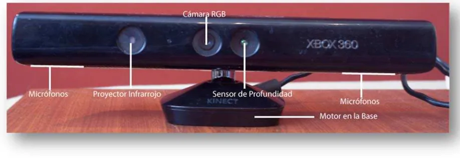 Figura 1-: Microsoft Kinect y sus partes 