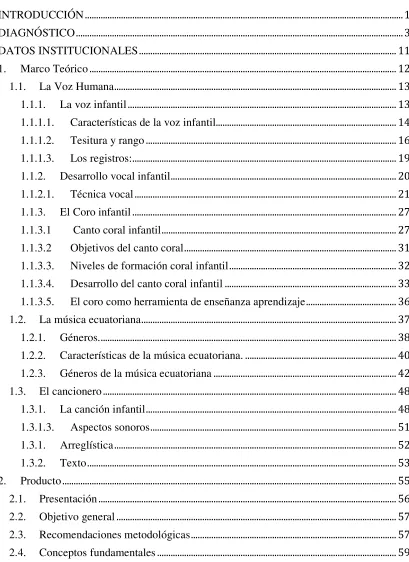 TABLA DE CONTENIDOS 