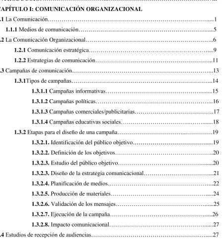 TABLA DE CONTENIDO 