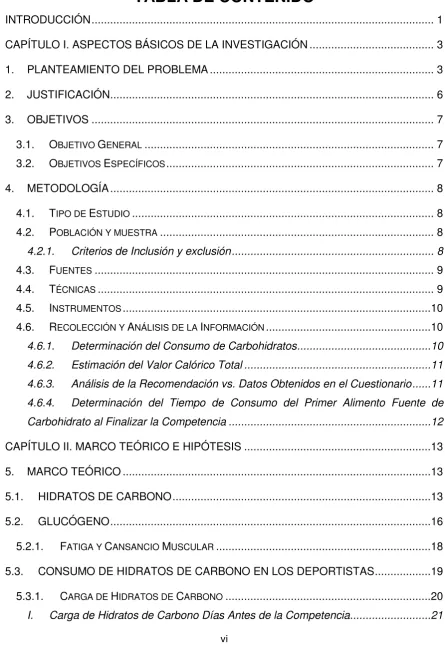 TABLA DE CONTENIDO 