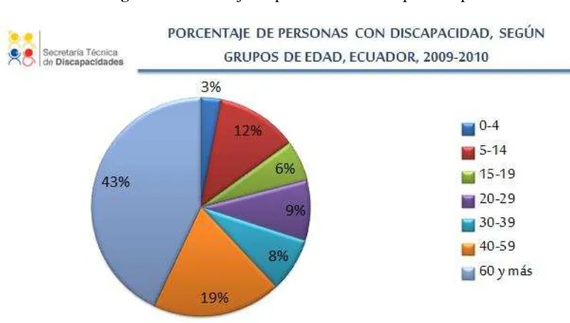 Figura 3: Porcentaje de personas con discapacidad por edad  