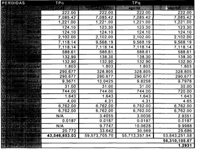 Tabla  2.1 Resumen de Cargos
