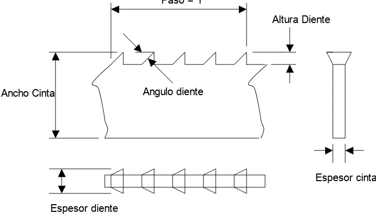 Figura 6. Partes principales de la banda de corte. 