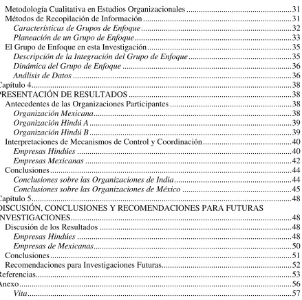 Tabla No. 1. Comparación de los mecanismos de control y comunicación entre empresas 