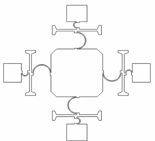 Figure 4.1. Configuration of  compliant mechanism for micropositioner.