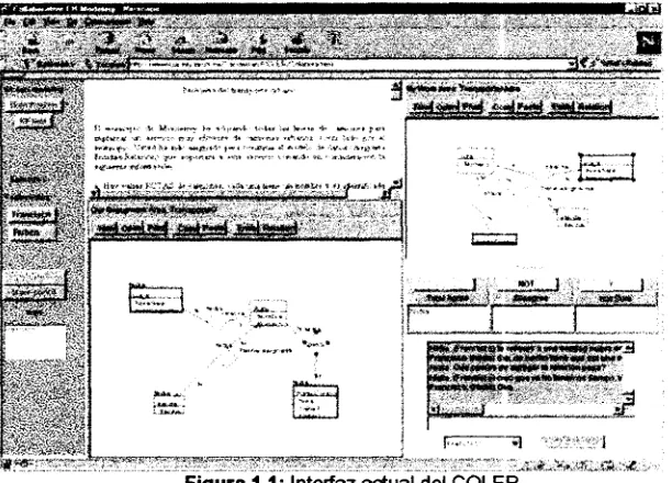 Figura 1.1:Figura tomada de "A coached Interfaz actual del COLER Collaborative Environment for Entity­Relationship Modeling"