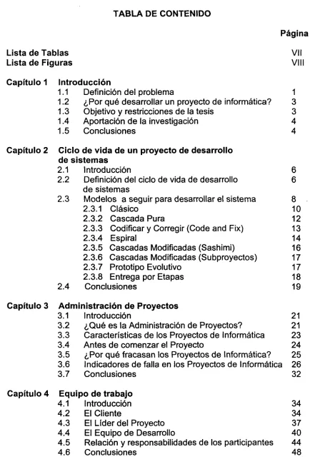 TABLA DE CONTENIDO