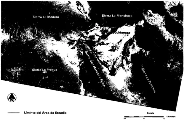 Figura 5. Área de Estudio, Imagen Landsat TM-5 del 11 de julio de 1995