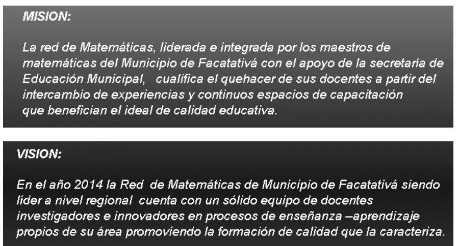 Figura 7. Misión y visión de la red tomadas de 