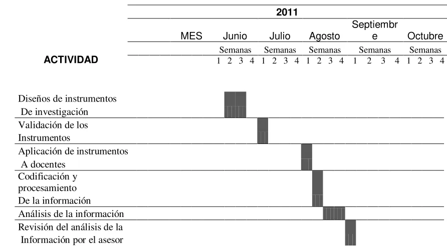 Tabla 7  Cronograma de actividades. 