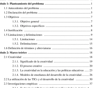 Tabla de Contenidos 