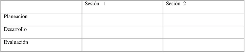 Tabla 4. Formato para el registro de la observación 