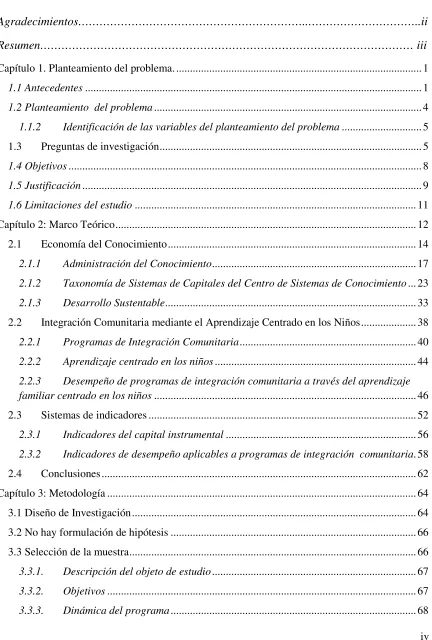 Tabla de contenidos 