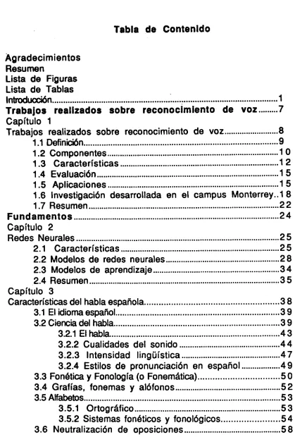 Tabla de Contenido 