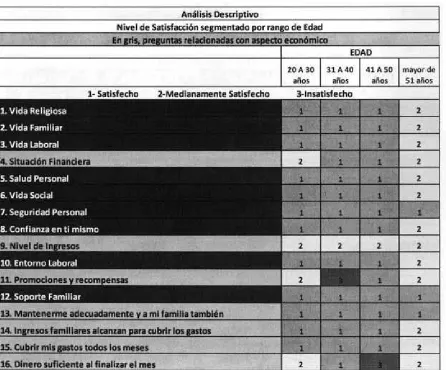 Tabla 8. Nivel de satisfacción por rango de edad 